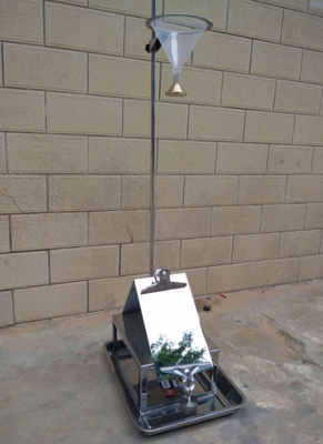 좋은 가격 AATCC42 610mm 콘 높이 335x285x1080mm의 직물 충격 침투 검사기 온라인으로